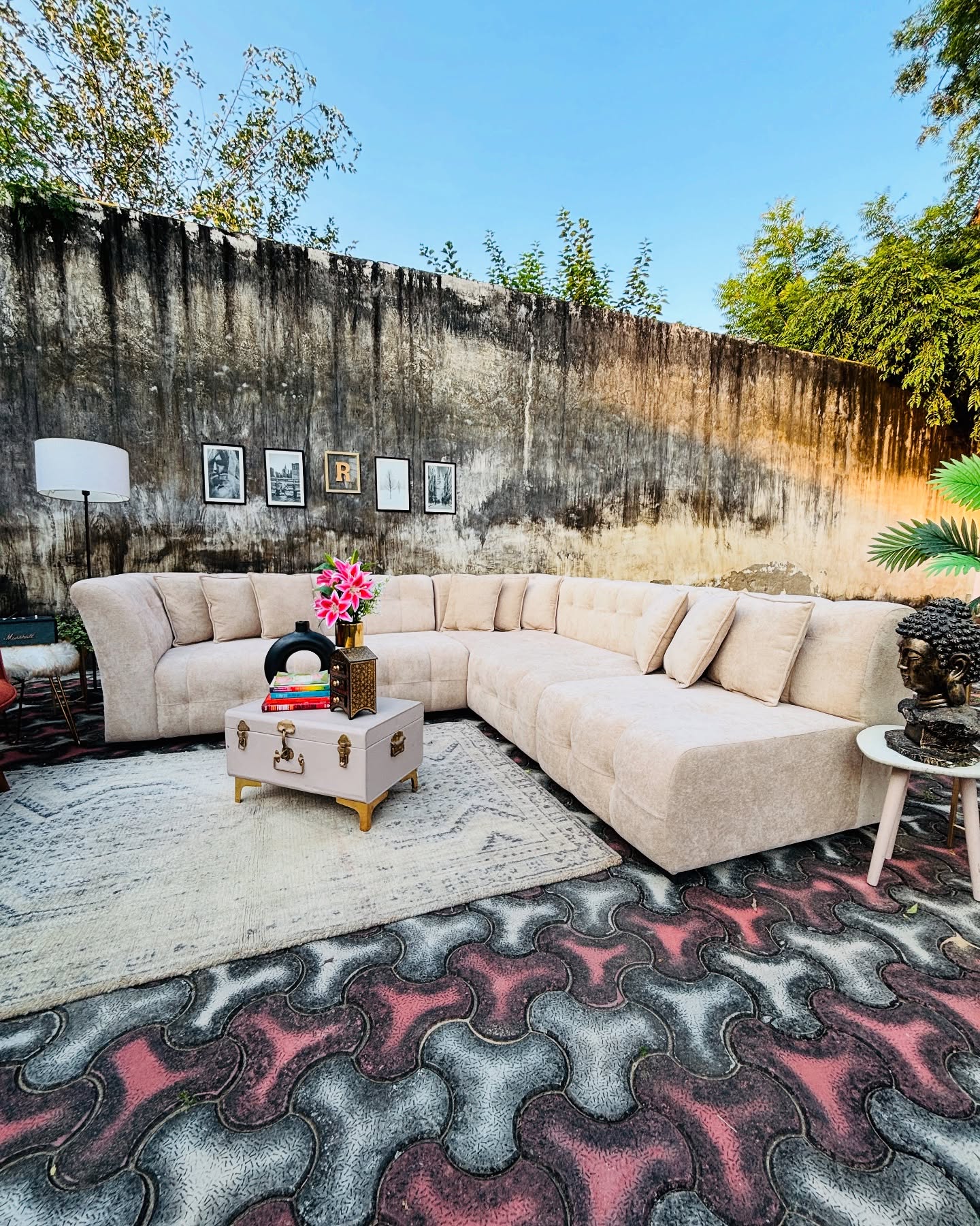 Beautiful beige sofa restoration